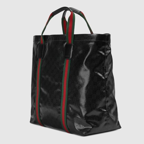 Gucci Women’s GG Crystal Medium Tote Bag in Black Leather - Picture 4 of 16